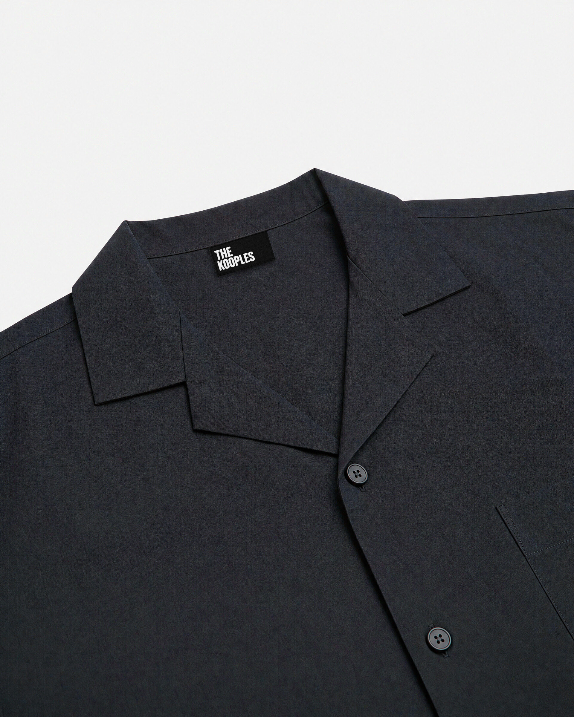 Solid navy blue short-sleeved shirt