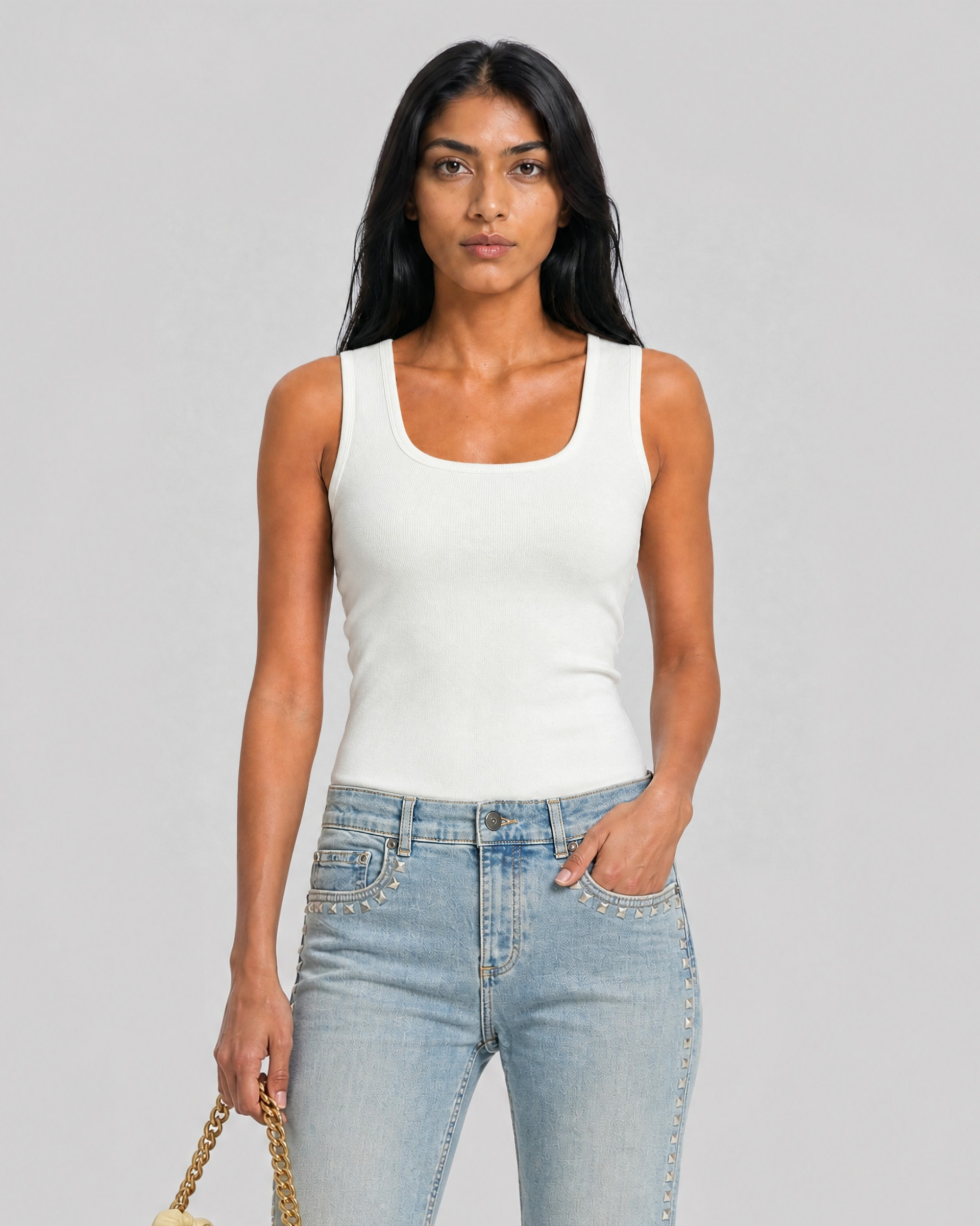 Ecru sleeveless top