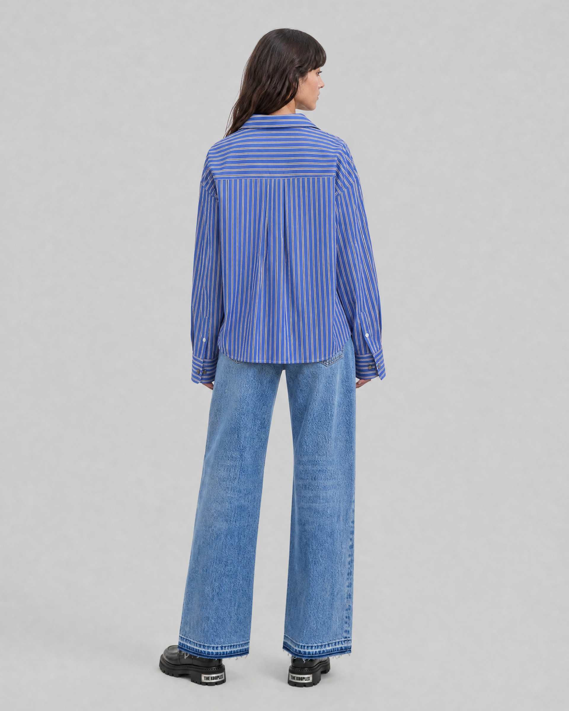 Navy-striped cotton shirt