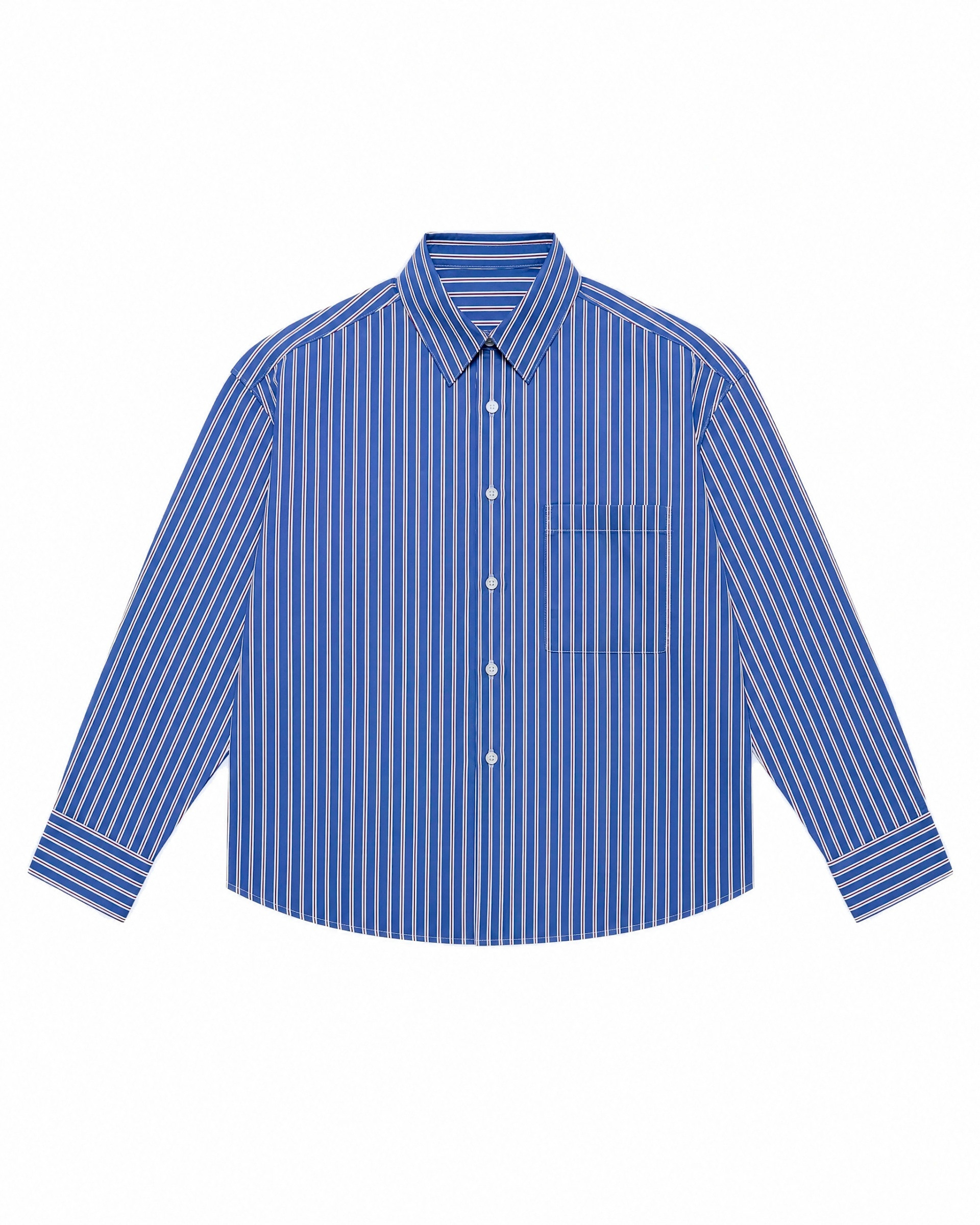 Navy-striped cotton shirt