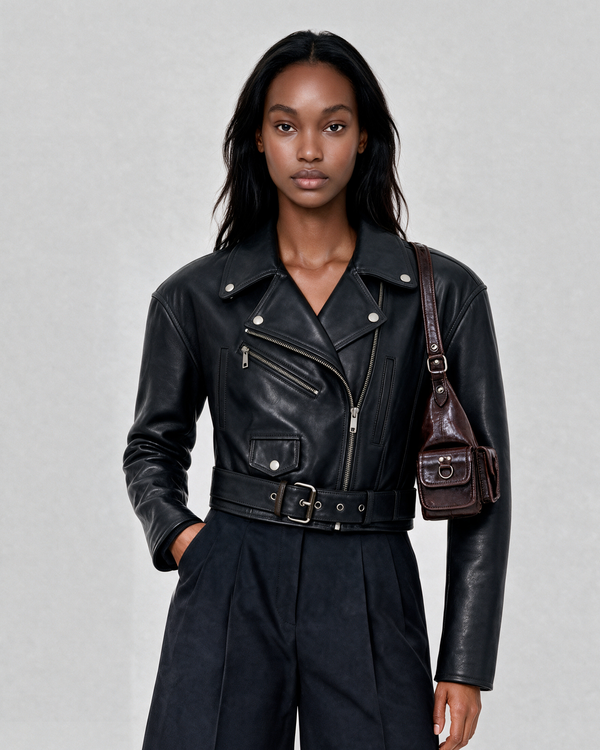 Black leather jacket
