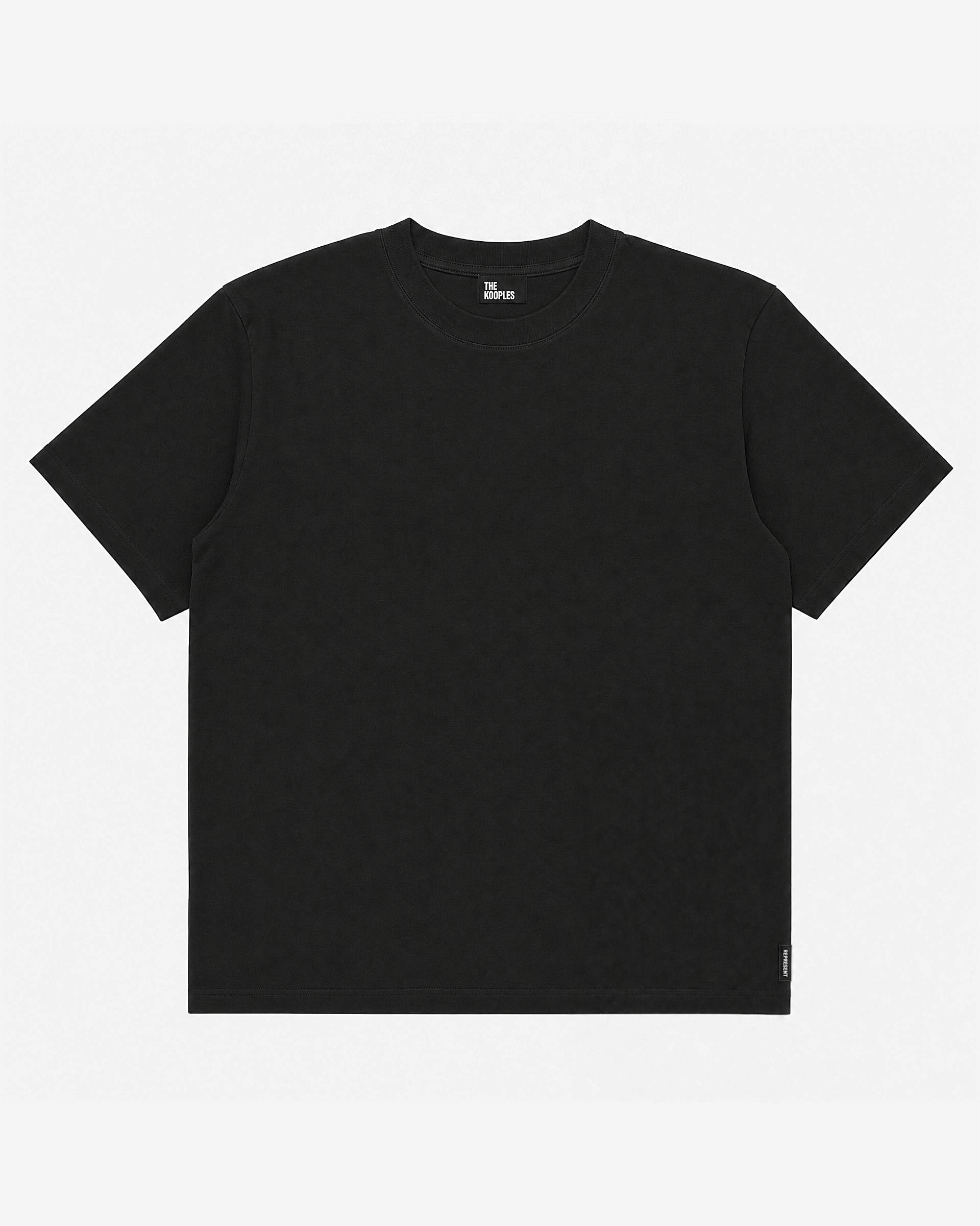 Black cotton crew-neck T-shirt