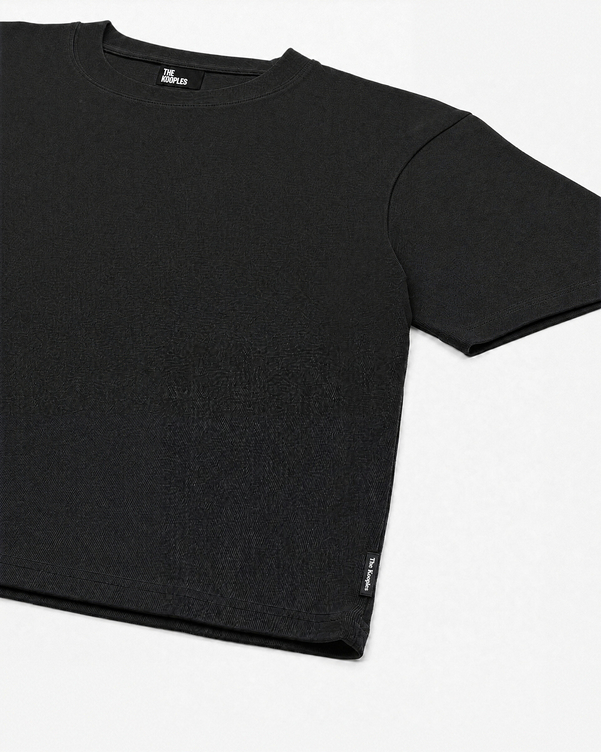 Black cotton crew-neck T-shirt