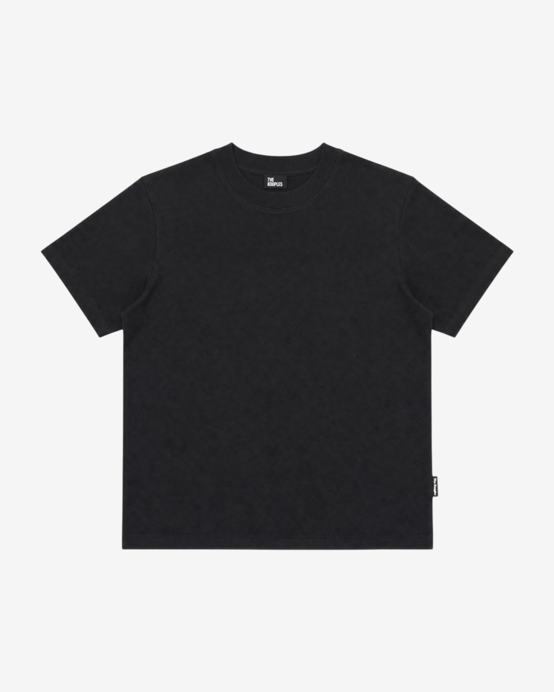 Fitted black cotton crew-neck T-shirt