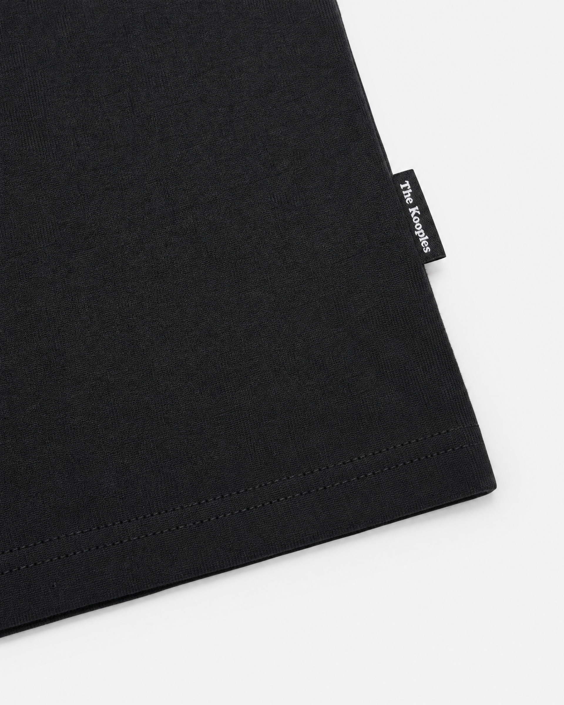 Fitted black cotton crew-neck T-shirt