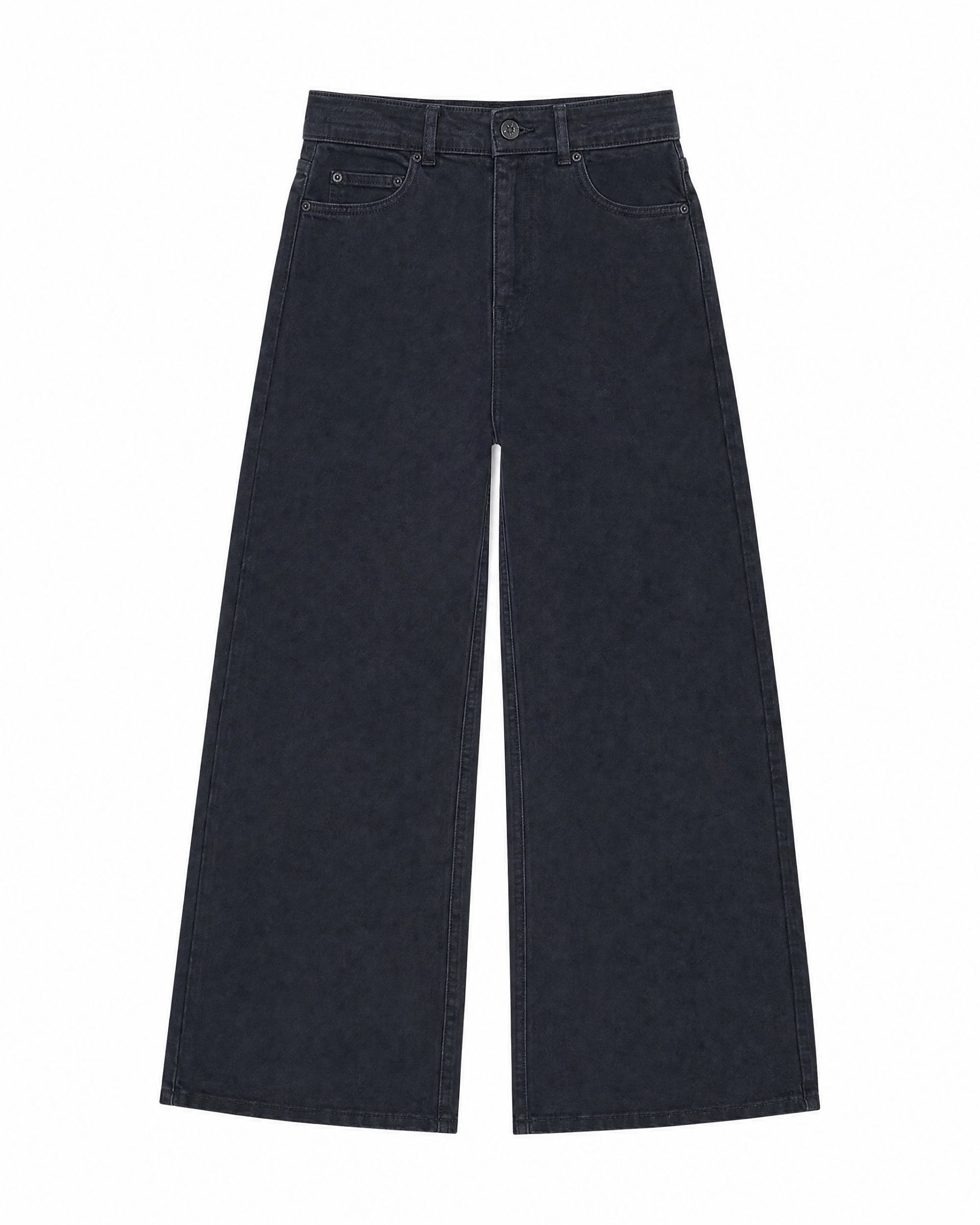 Black wide-leg jeans