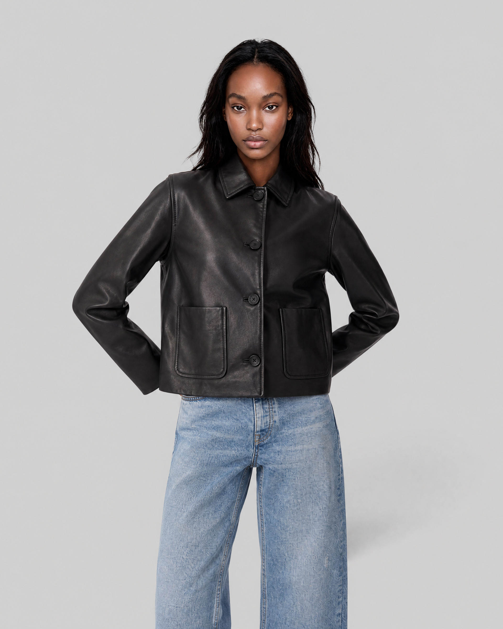 Black leather jacket