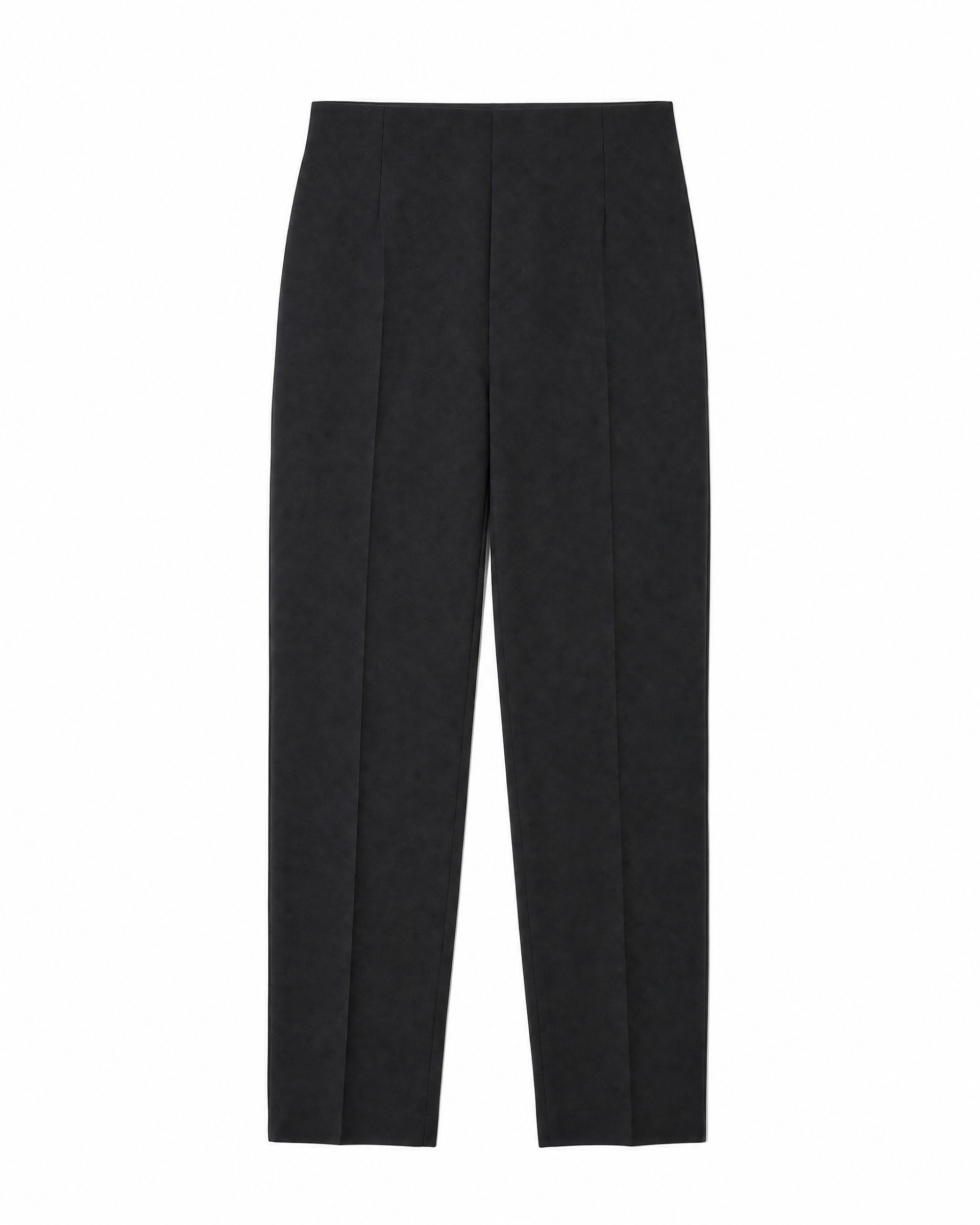 Straight-leg black wool-blend suit pants