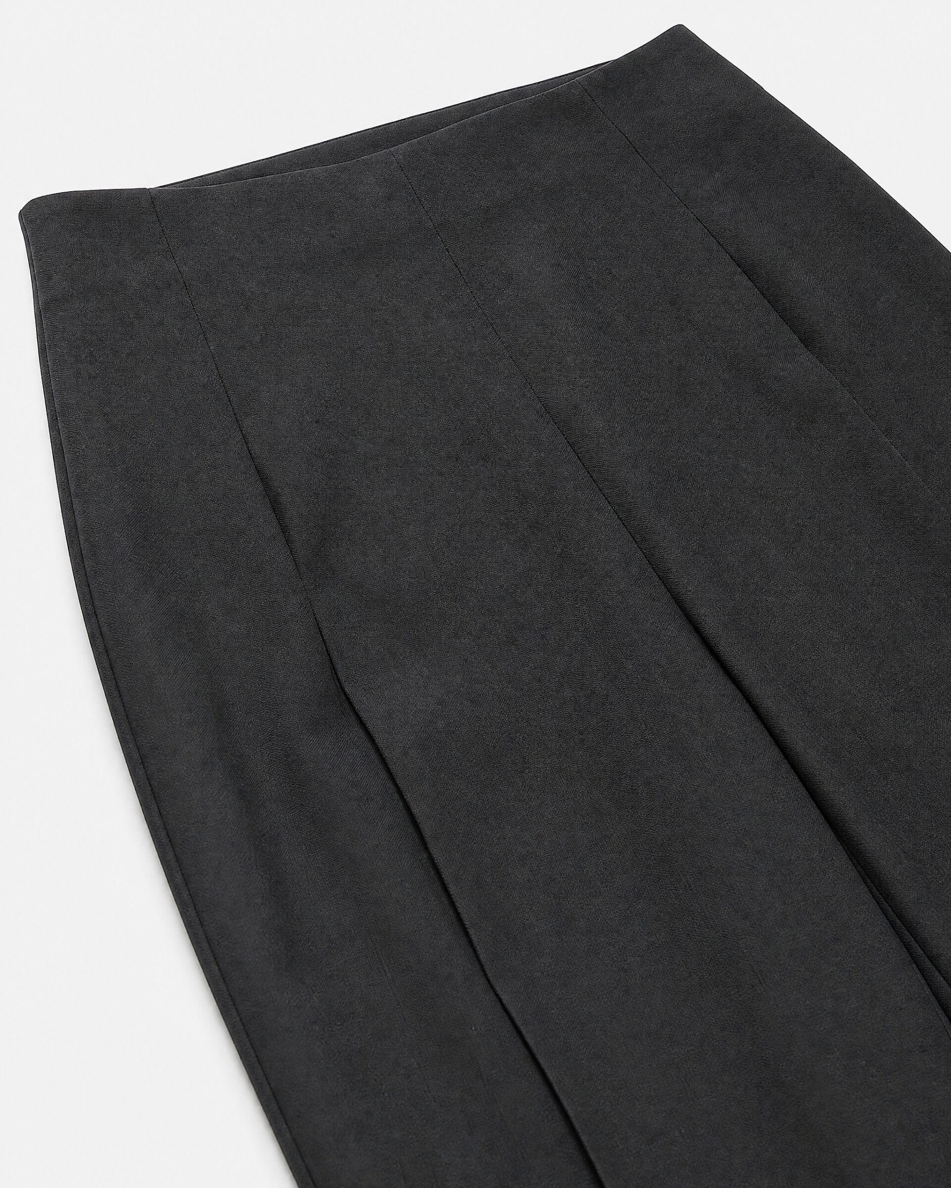 Straight-leg black wool-blend suit pants