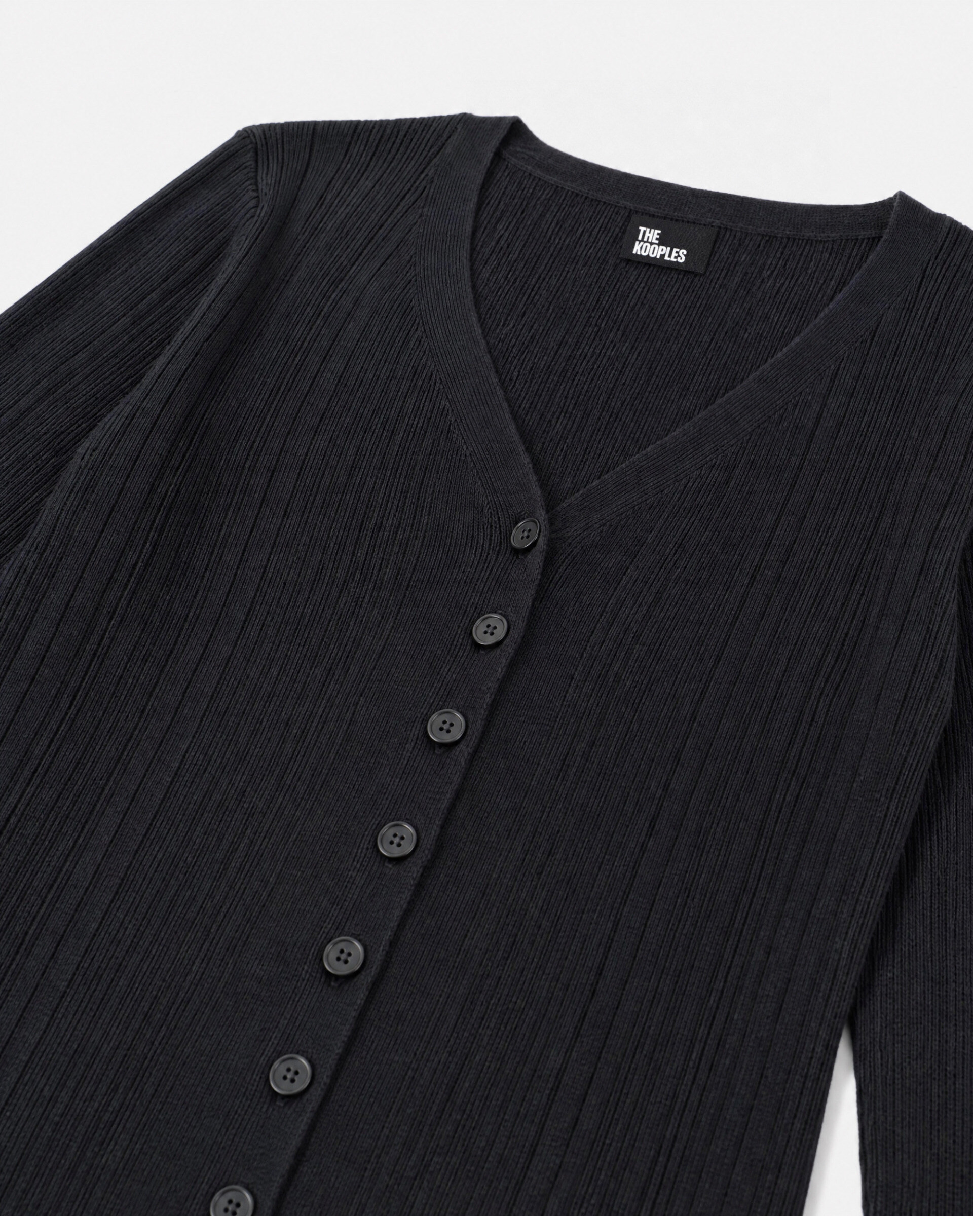 Black wool-blend top