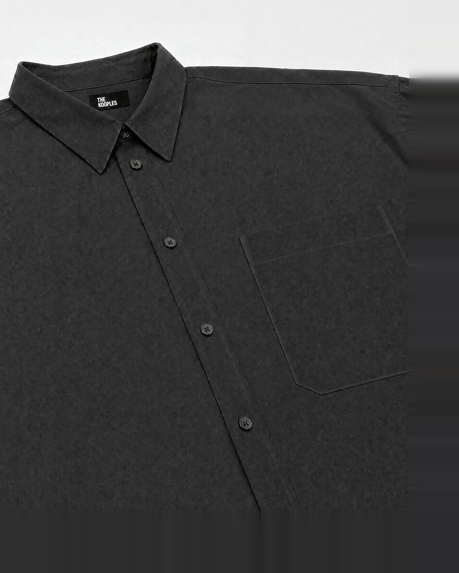 Short black cotton shirt dress