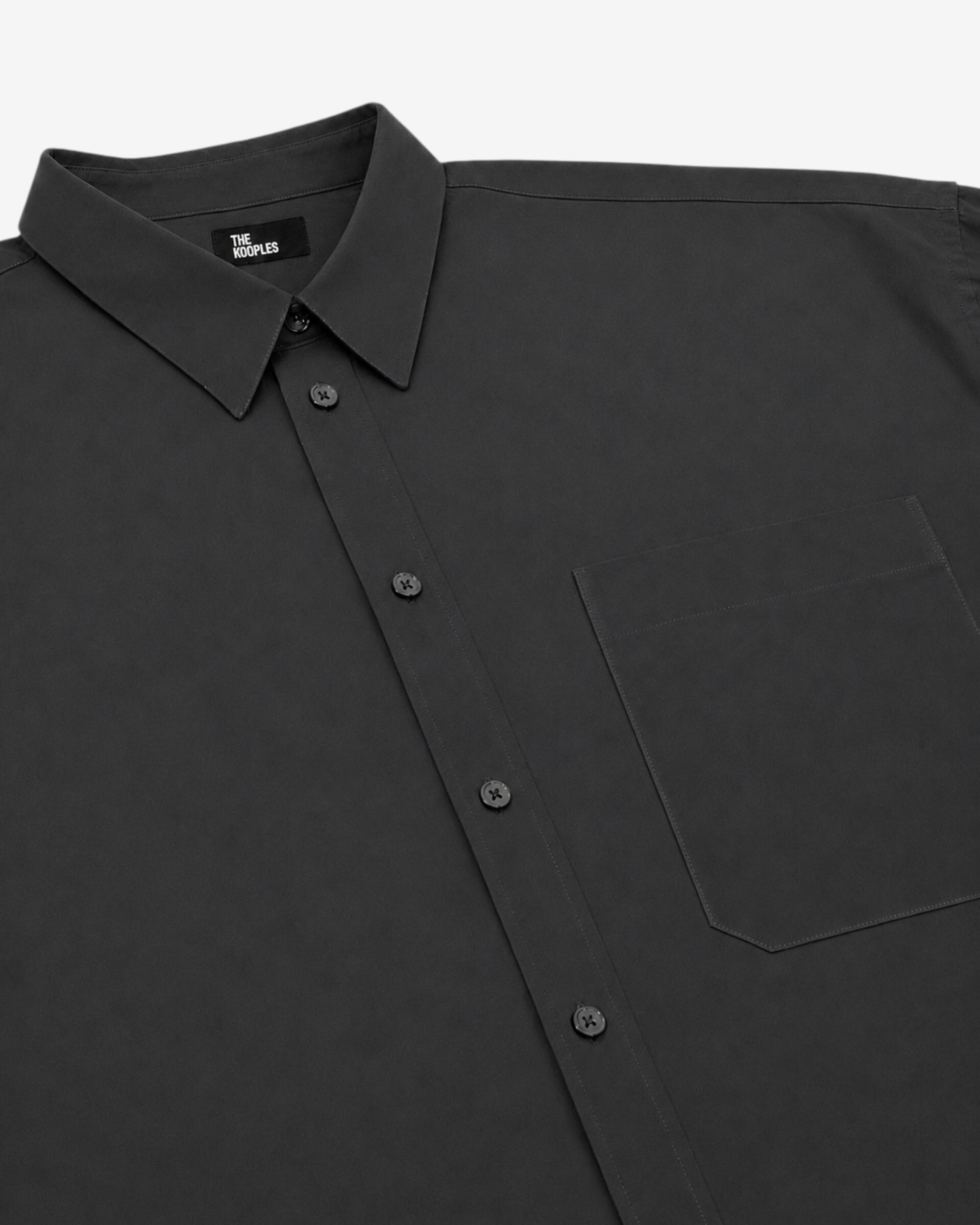 Short black cotton shirt dress
