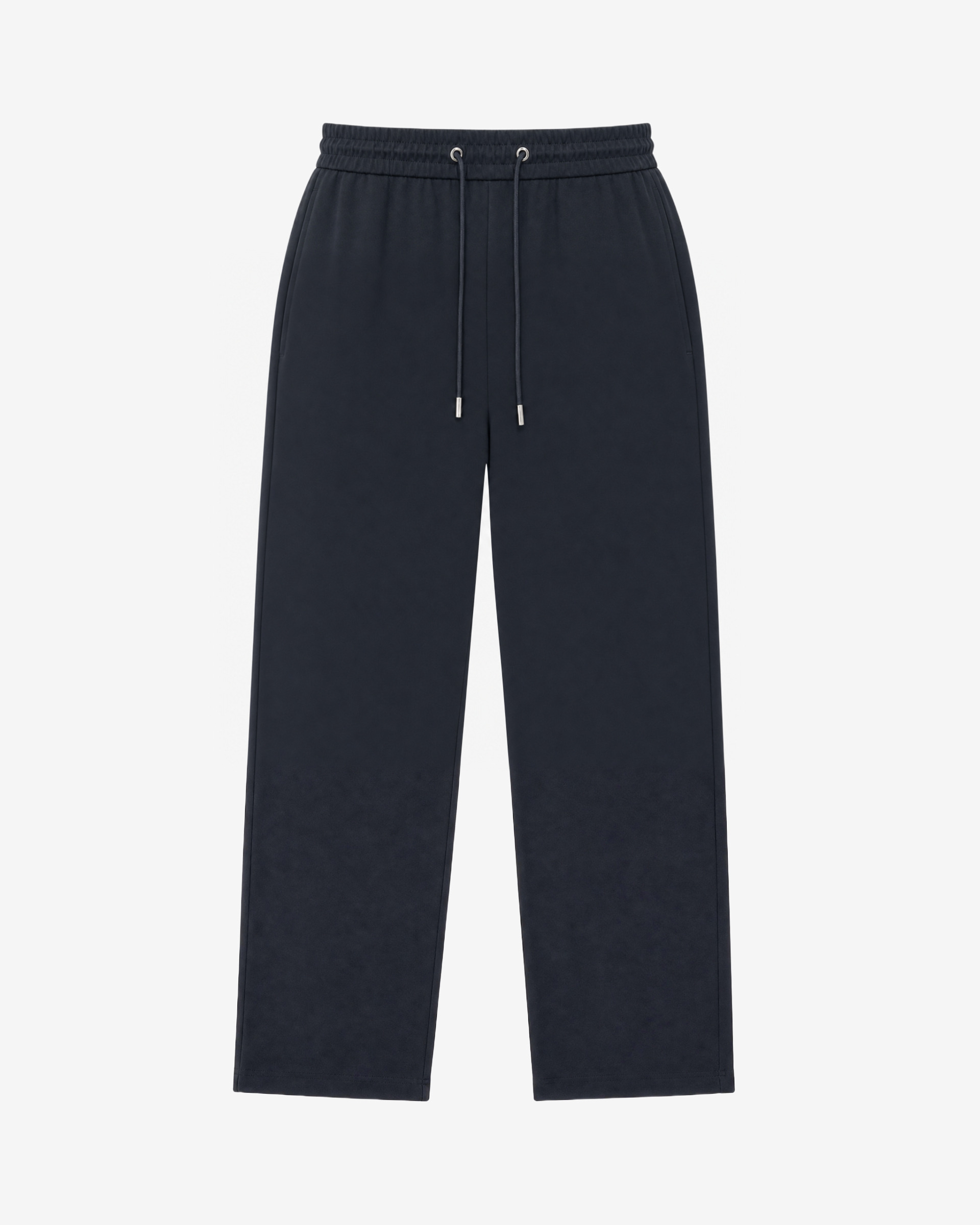 Straight-leg navy wool pants