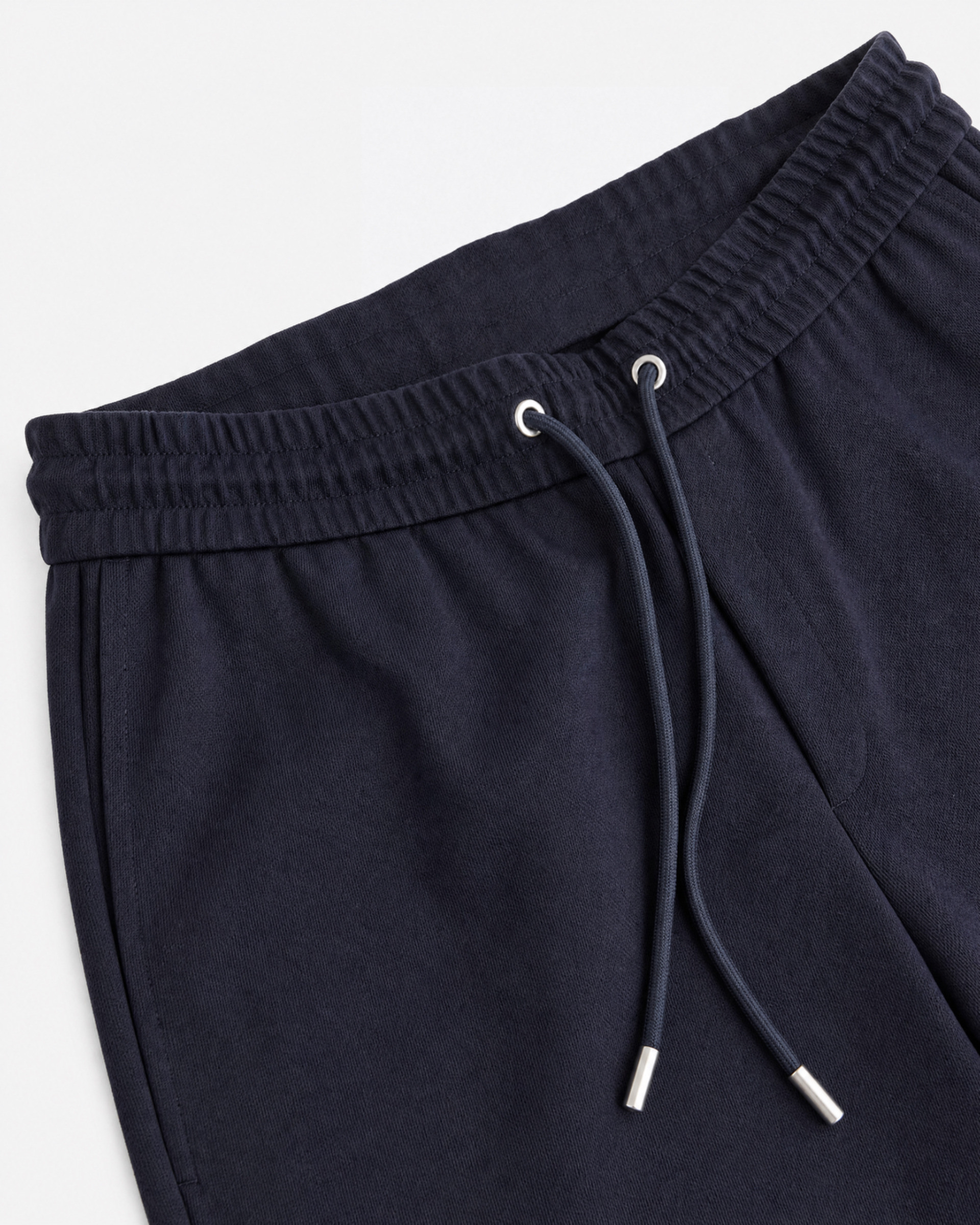 Straight-leg navy wool pants