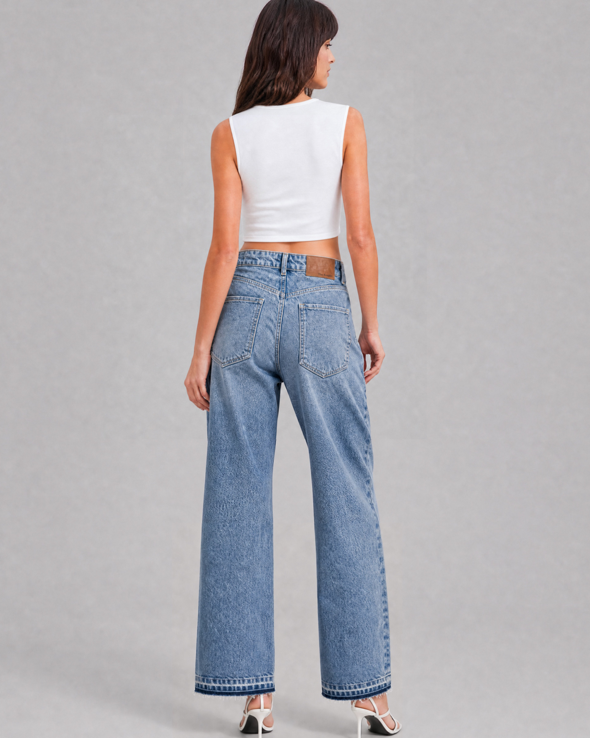 Light blue straight-leg jeans