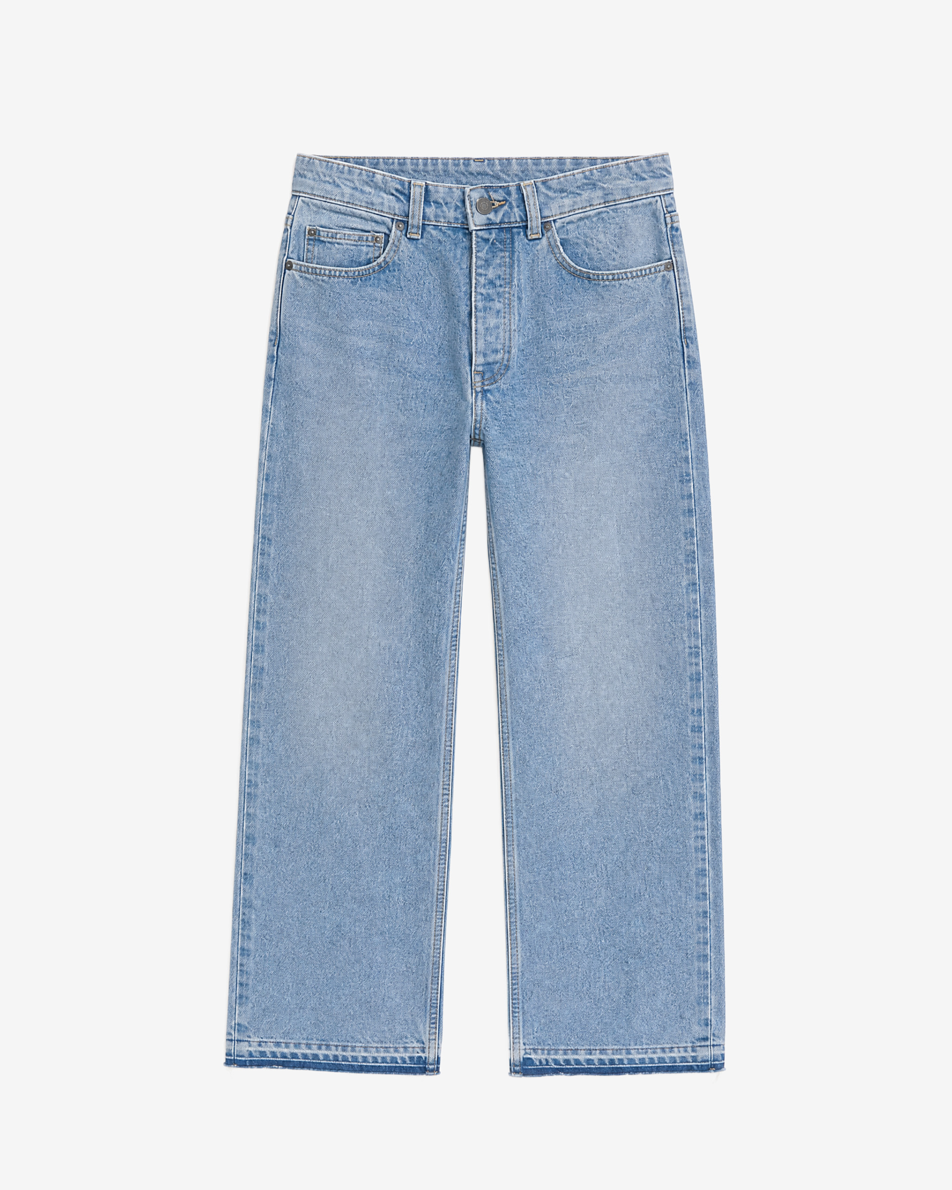 Light blue straight-leg jeans