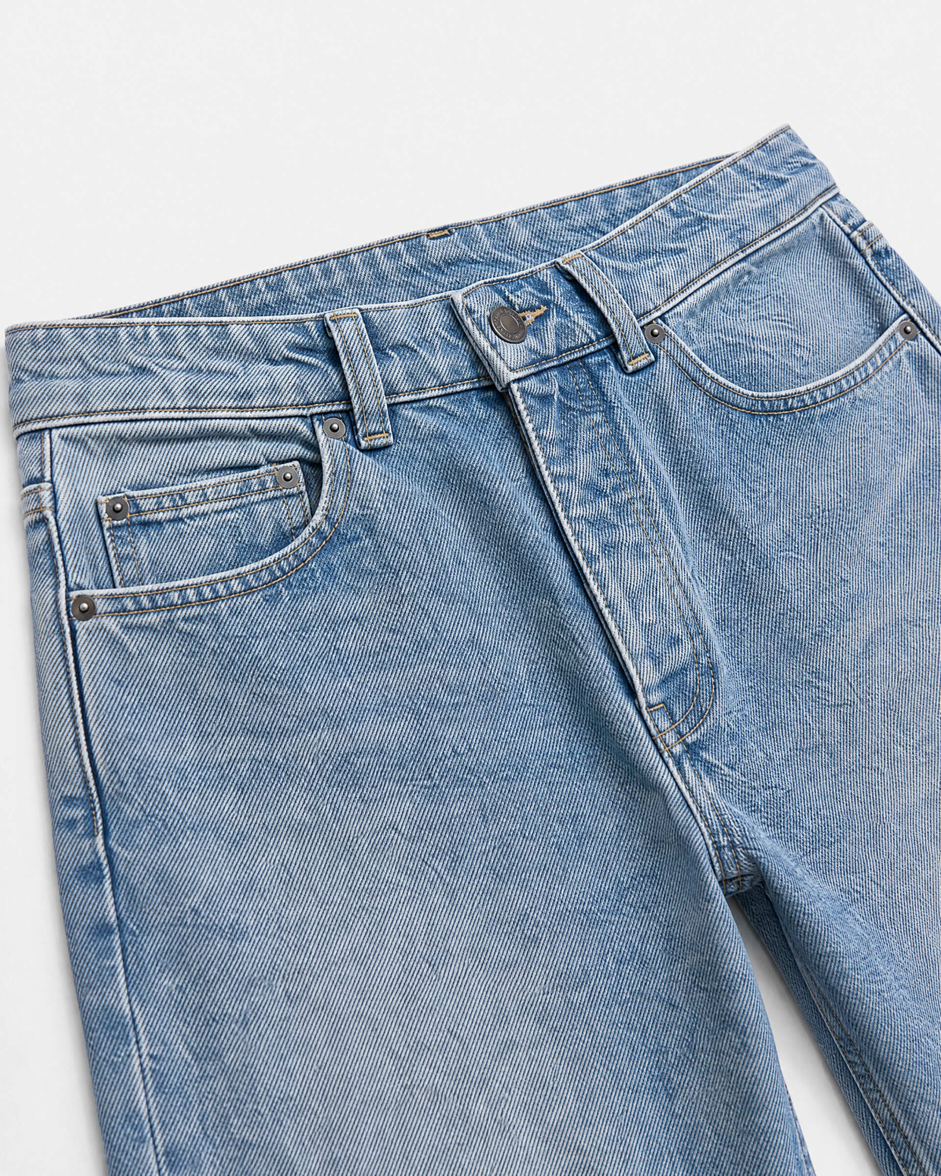Light blue straight-leg jeans