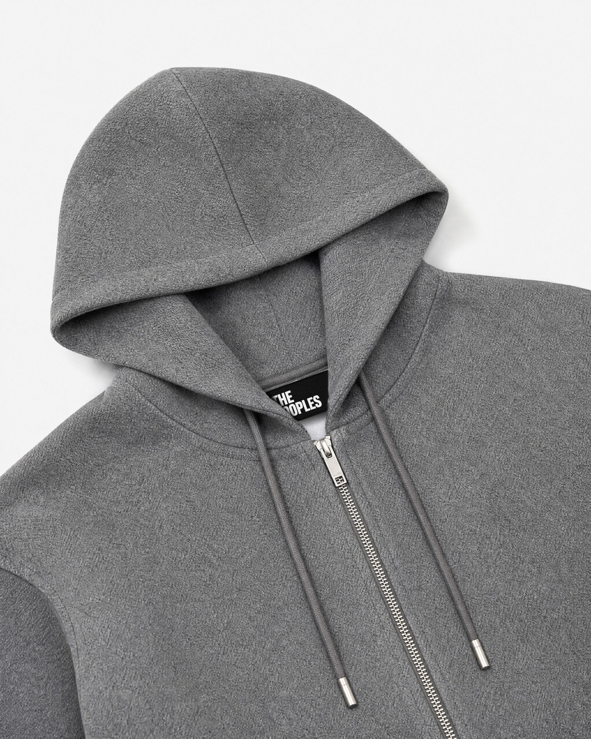 Gray reversible hooded sweatshirt