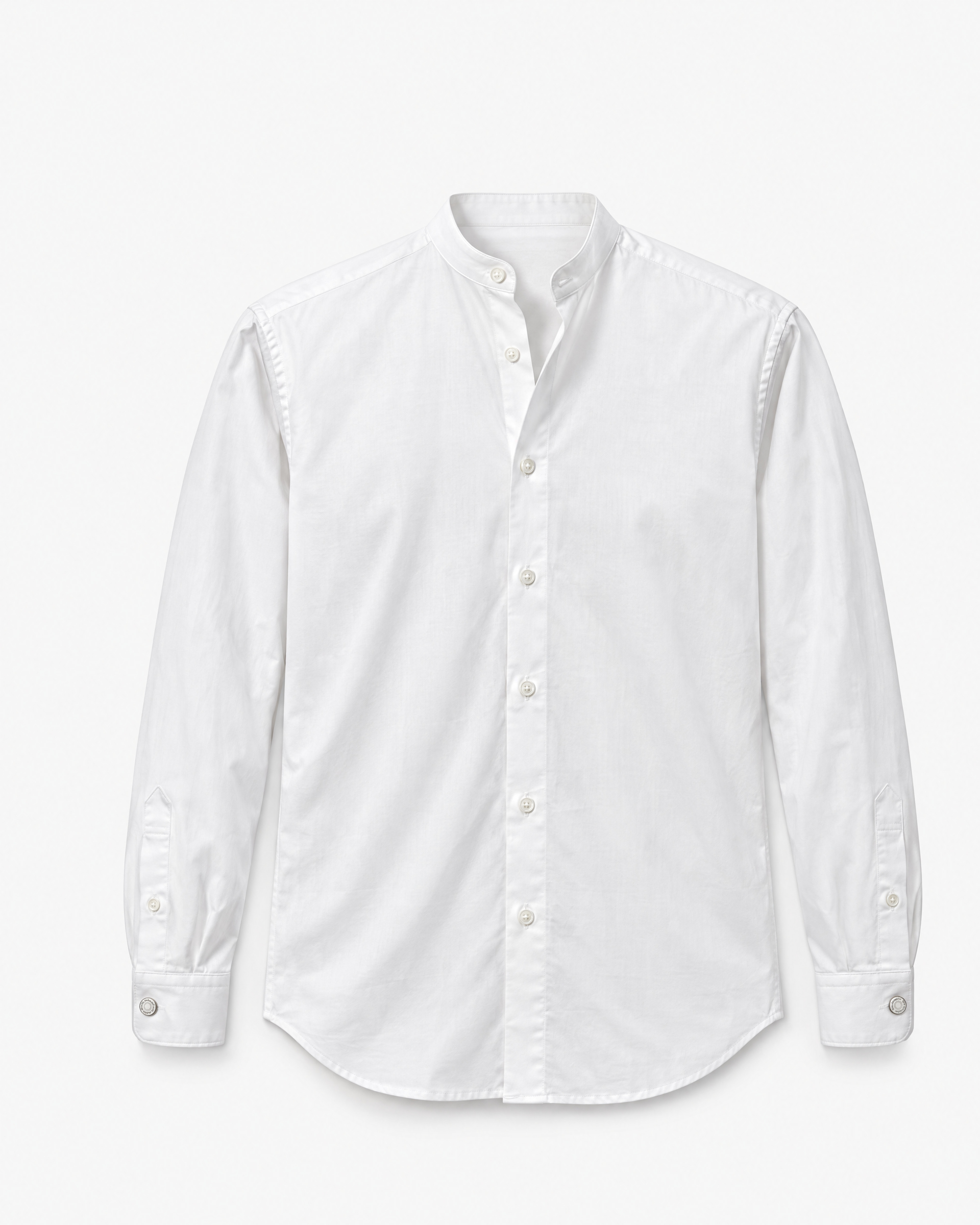Solid white shirt with an officer's collar