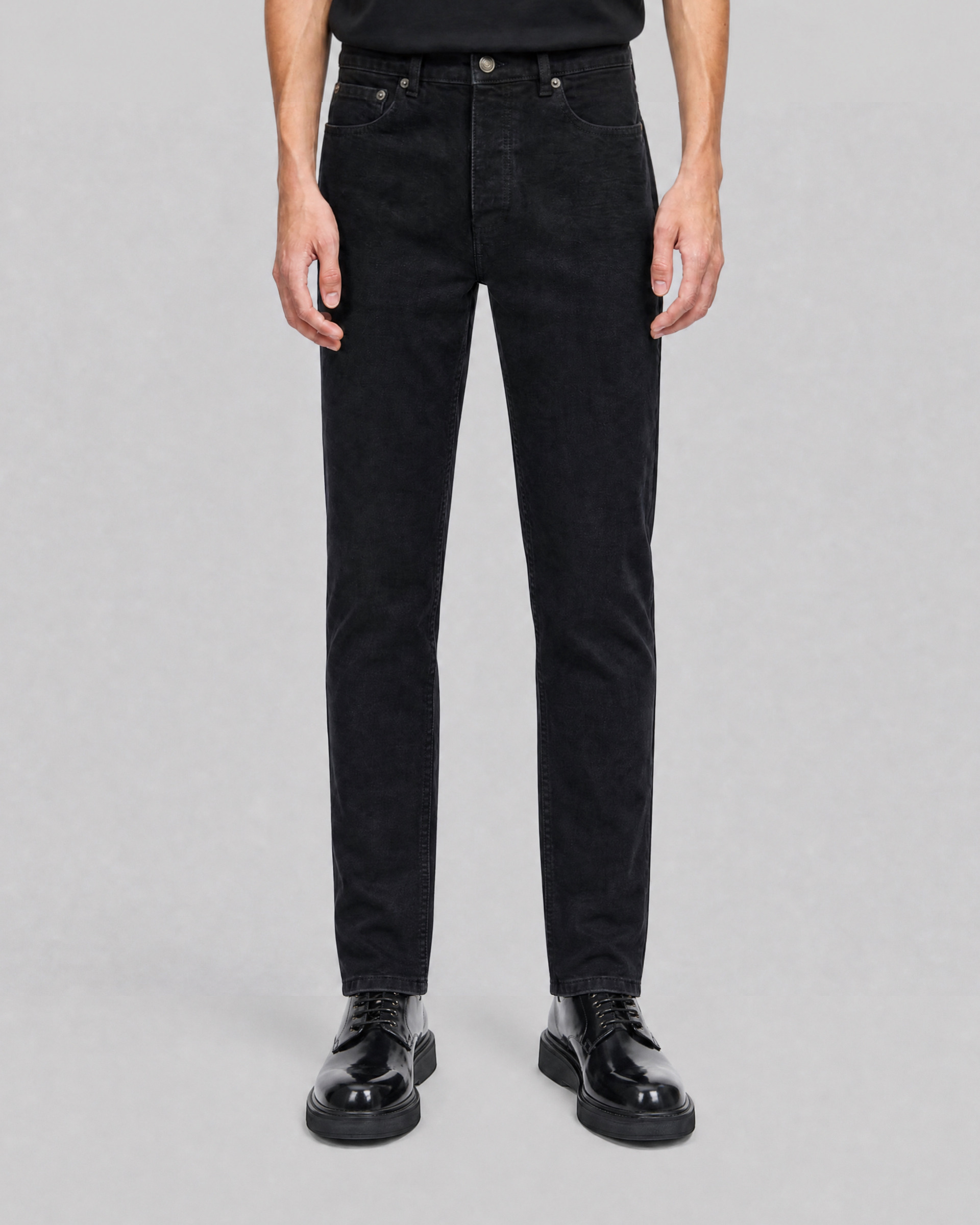 Black slim-fit jeans