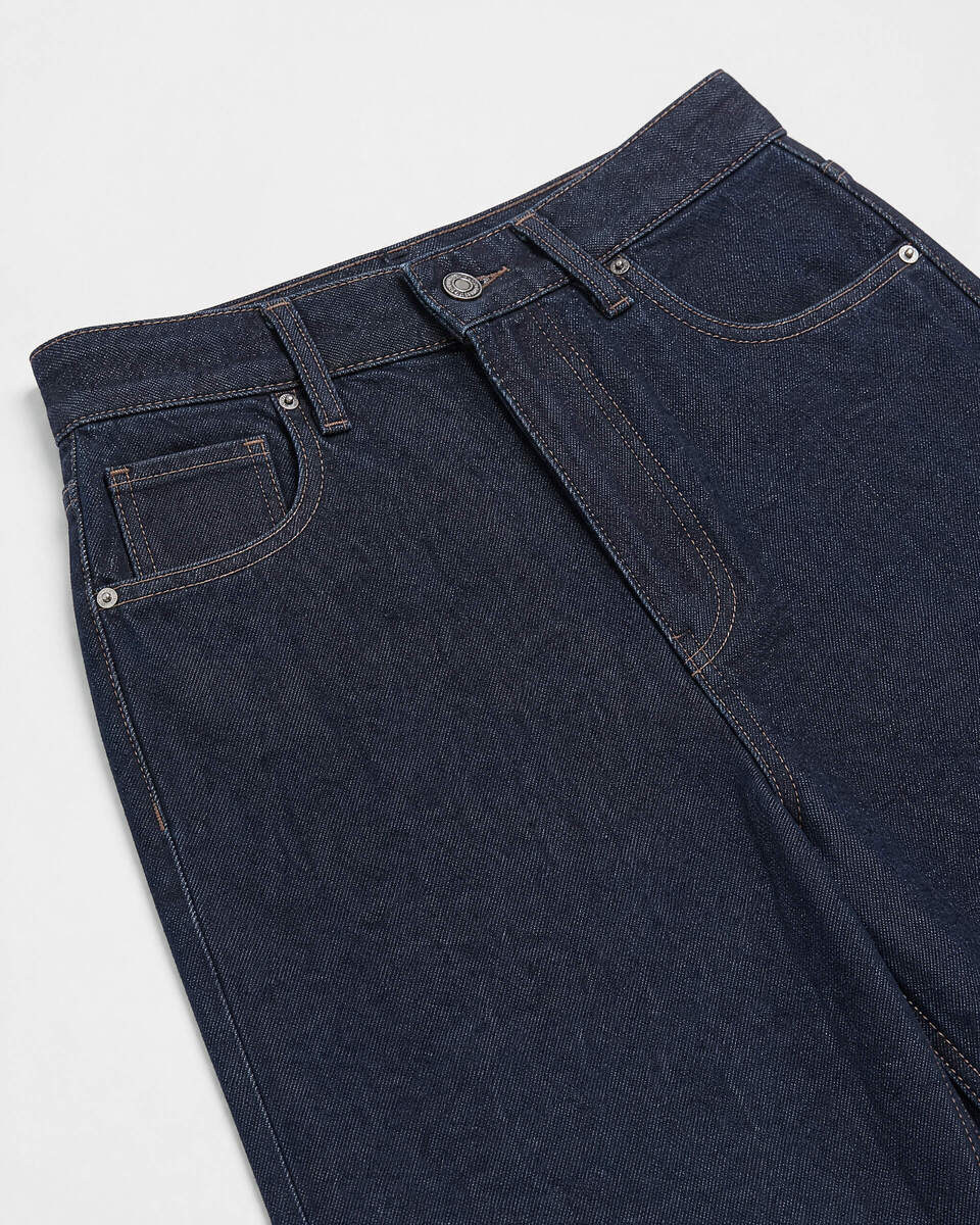 Dark blue wide-leg jeans