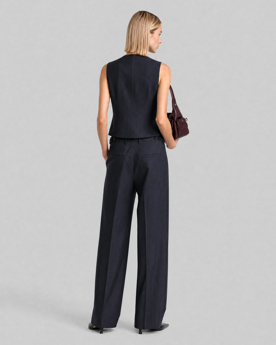 Navy wool suit vest