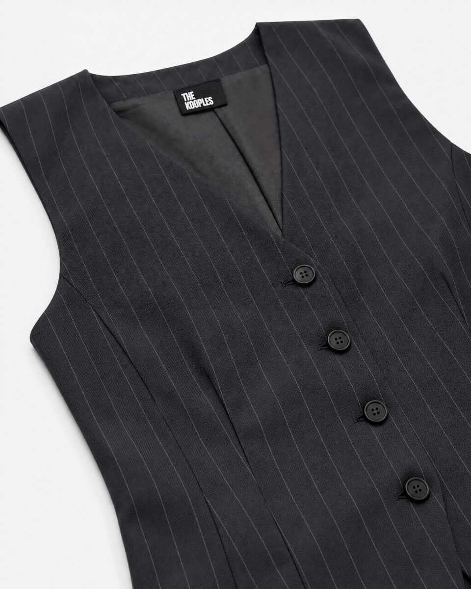 Navy wool suit vest