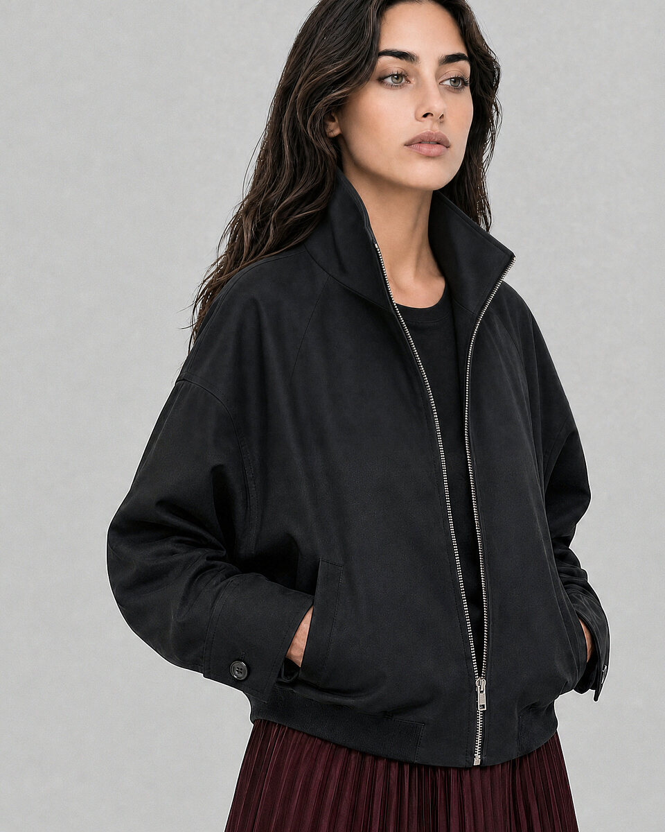 Black wool-blend jacket