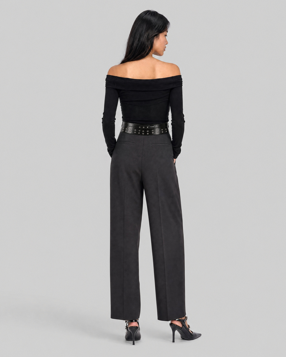Black off-the-shoulder top
