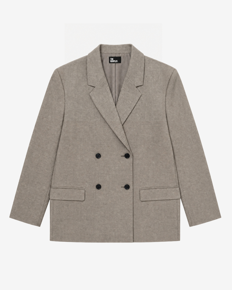 Oversized beige wool blazer