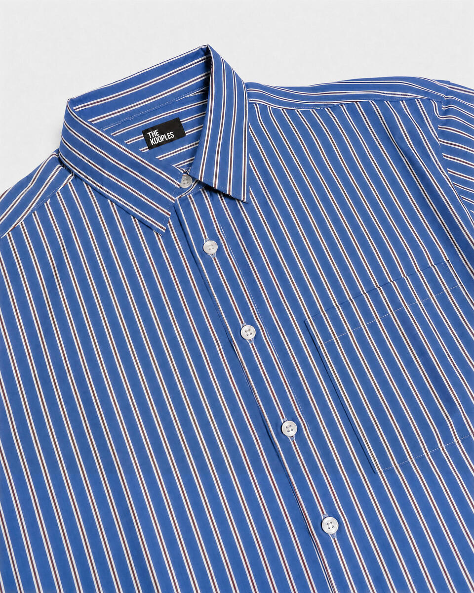 Navy-striped cotton shirt