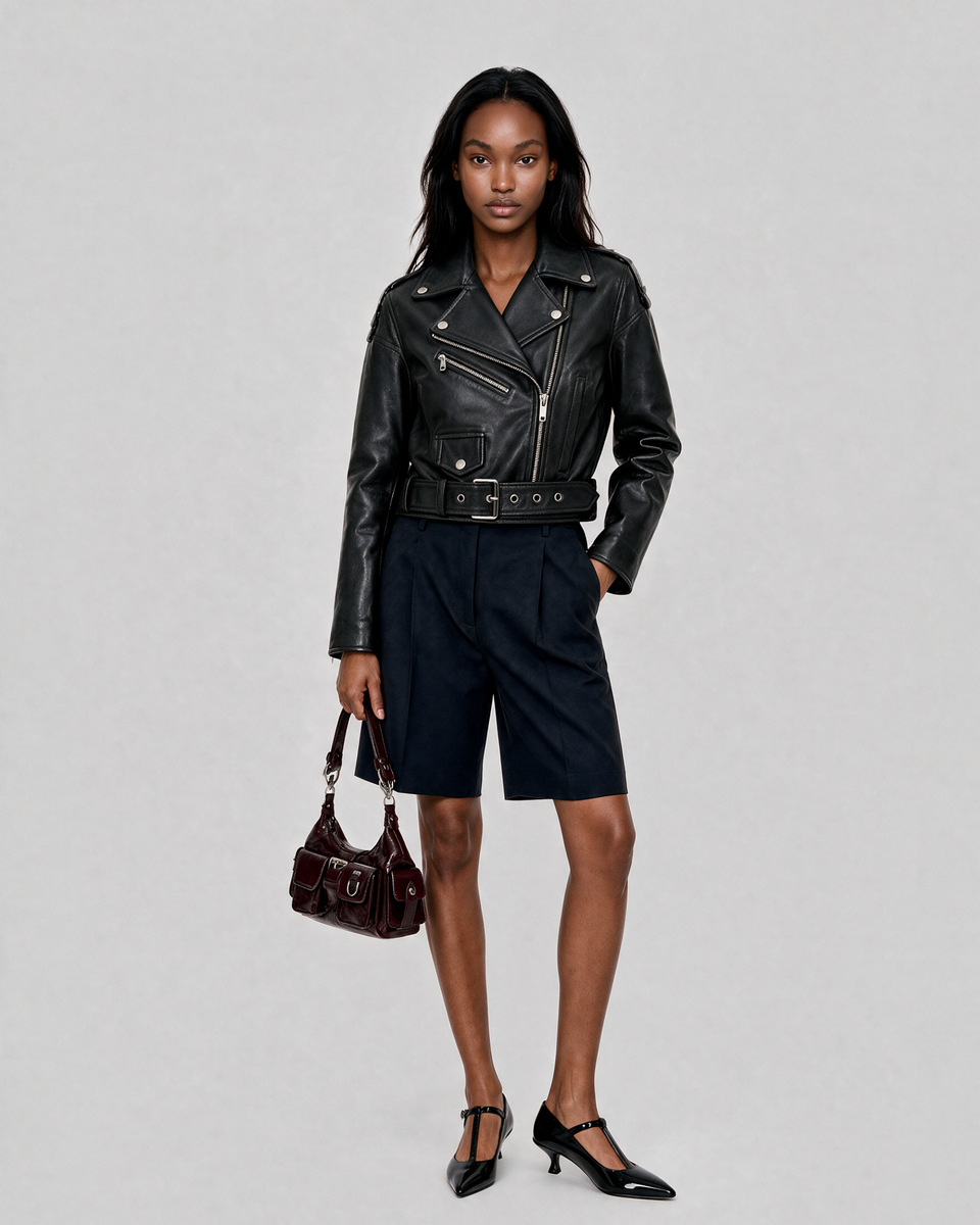 Black leather jacket