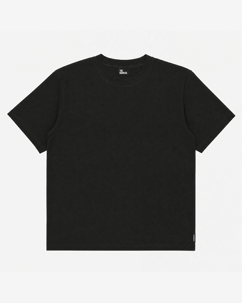 Black cotton crew-neck T-shirt