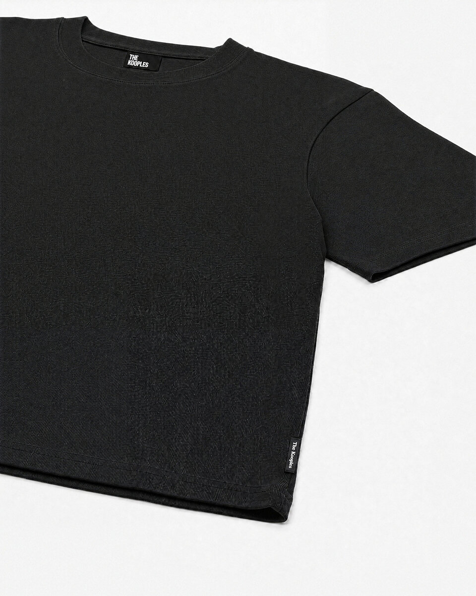 Black cotton crew-neck T-shirt