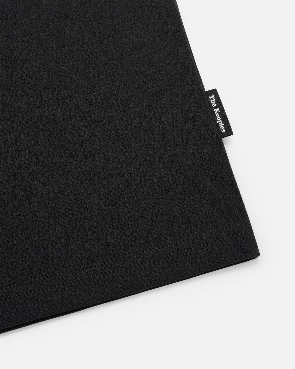 Fitted black cotton crew-neck T-shirt