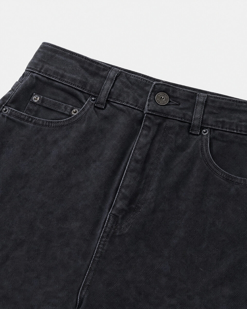 Black wide-leg jeans