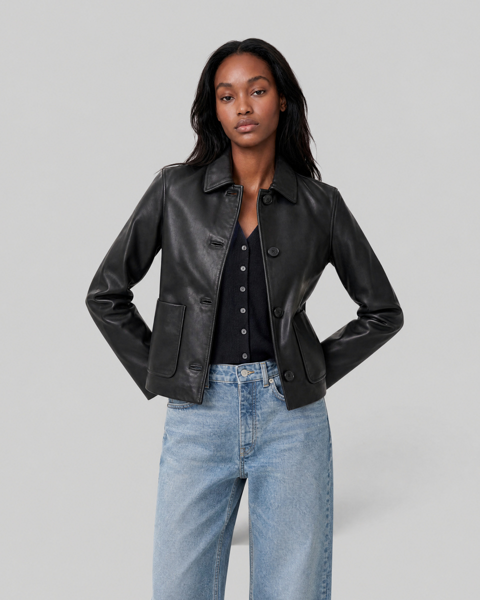 Black leather jacket
