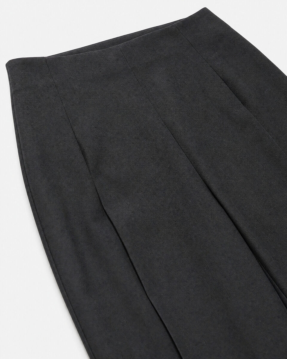 Straight-leg black wool-blend suit pants