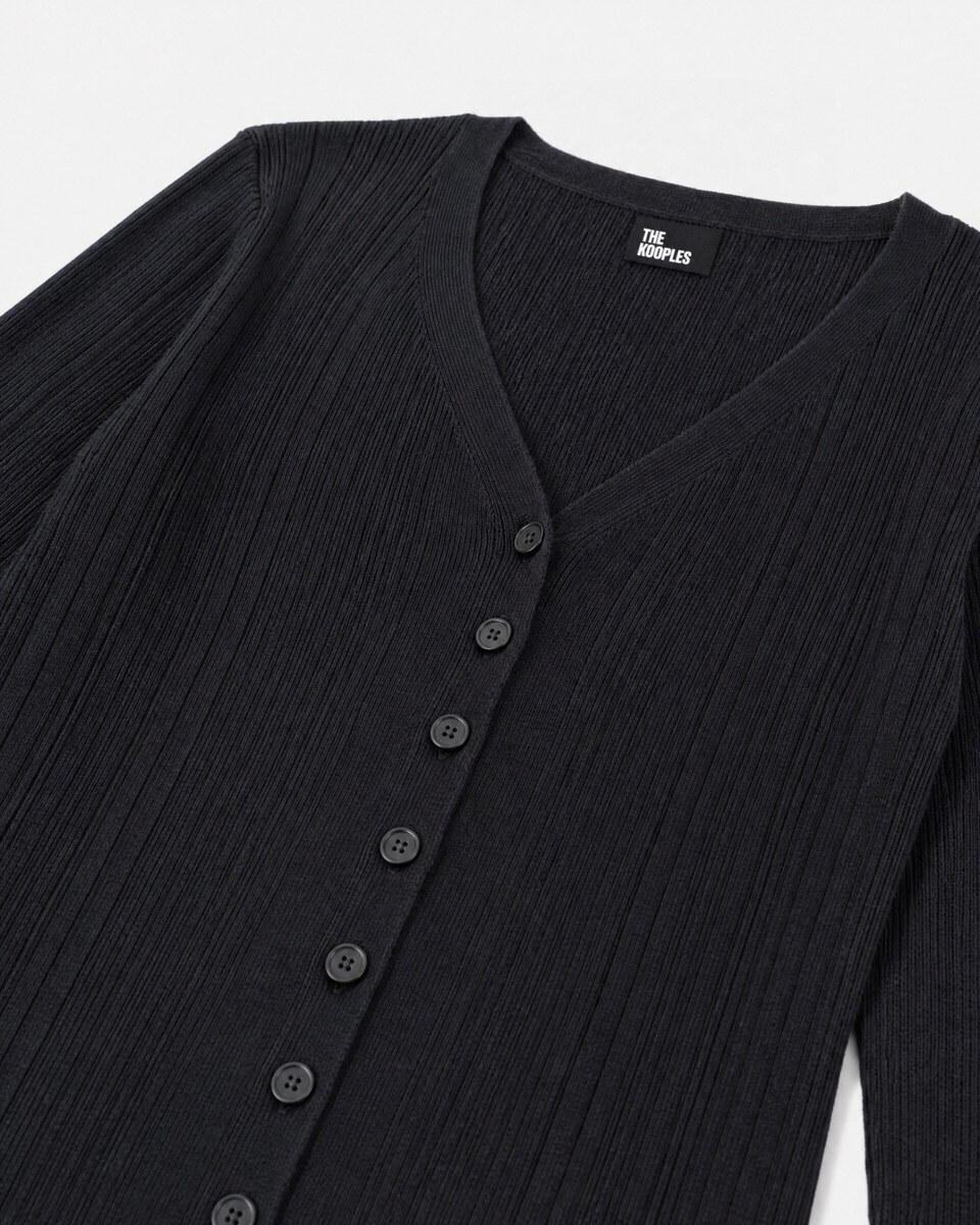 Black wool-blend top