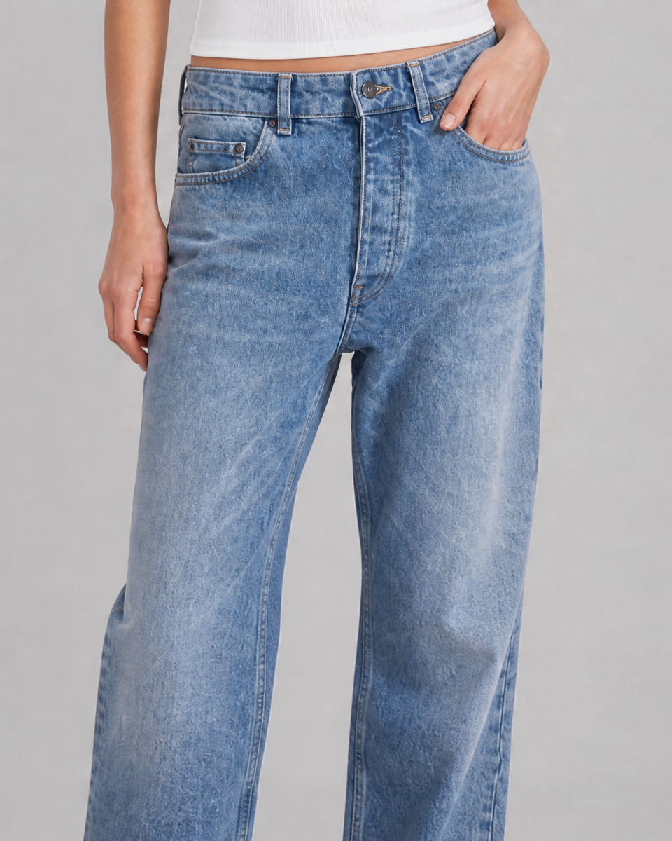 Light blue straight-leg jeans