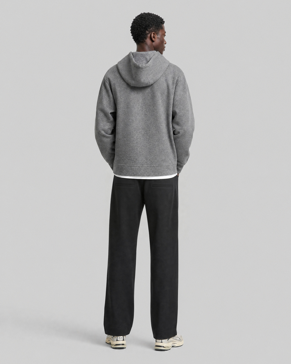 Gray reversible hooded sweatshirt