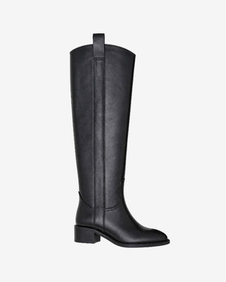 Black leather boots