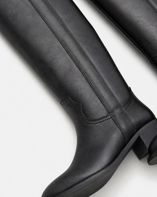 Black leather boots