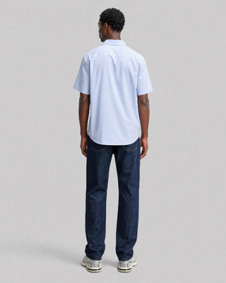 Solid light blue short-sleeved shirt