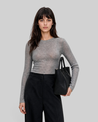 Anthracite Gray Blended Wool Top