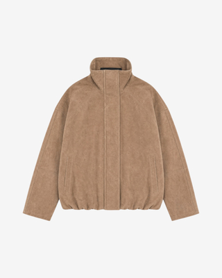 Beige suede leather jacket