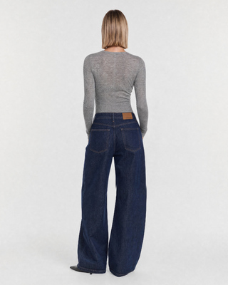 Dark blue wide-leg jeans