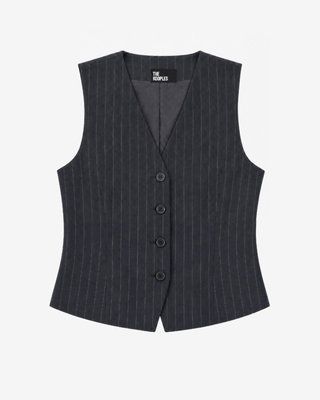 Navy wool suit vest