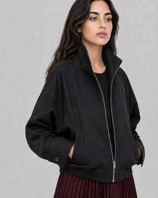 Black wool-blend jacket