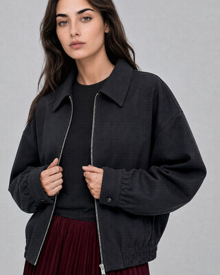 Black wool-blend jacket